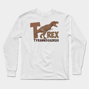 Illustration of a dangerous Tyrannosaurus Rex (or Trex) Long Sleeve T-Shirt